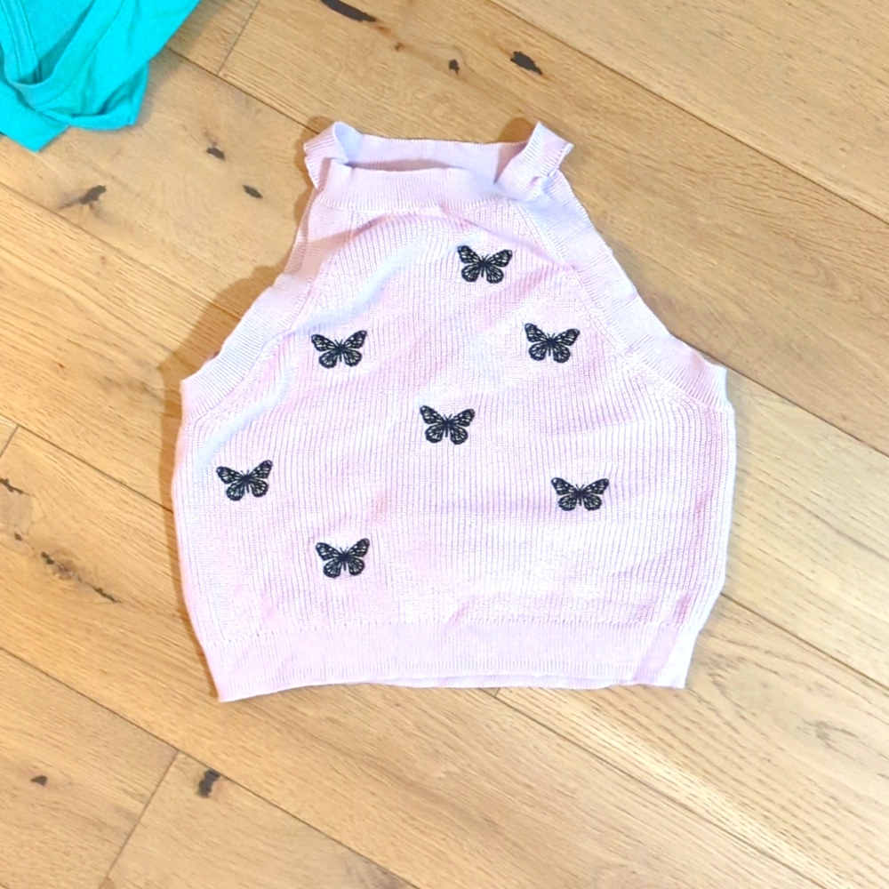 Aeropostale Cute pink butterfly tank top